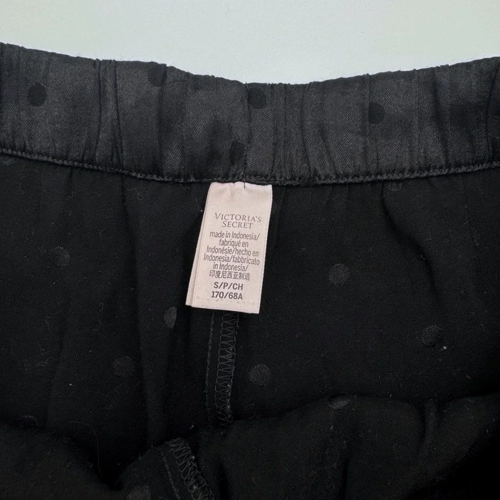 Victoria's Secret Black Polka Dot Silky‎ Sexy PJ Shorts S Sleepwear Loungewear